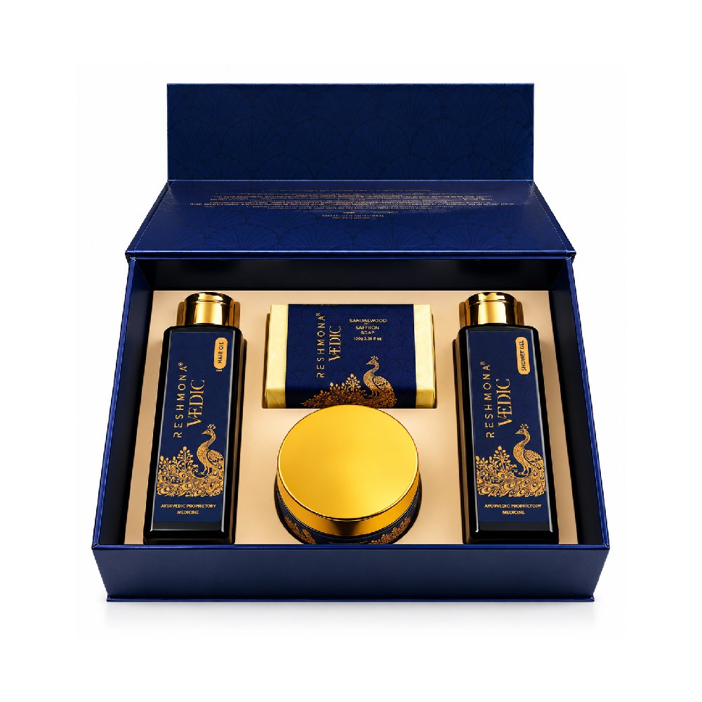 RESHMONA VEDIC – Saffron & Sandalwood Collection Gift Set - Image 2