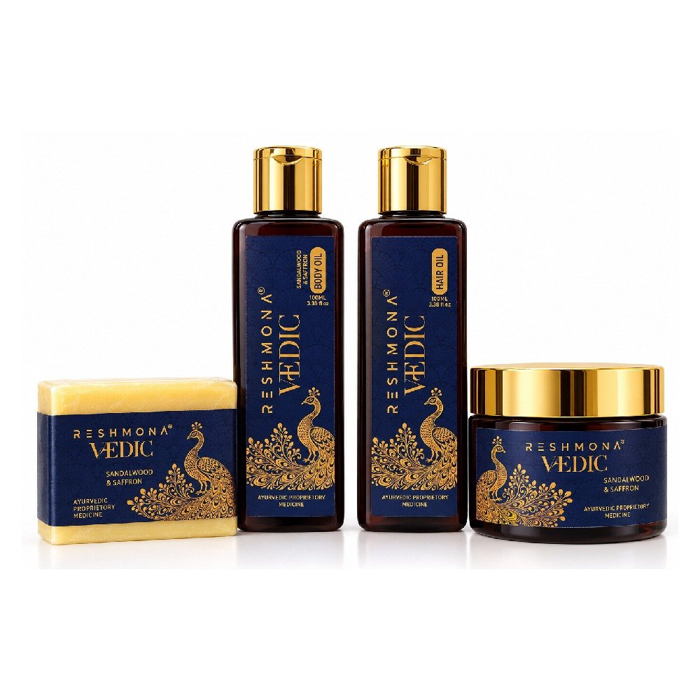 RESHMONA VEDIC – Saffron & Sandalwood Collection Gift Set - Image 3